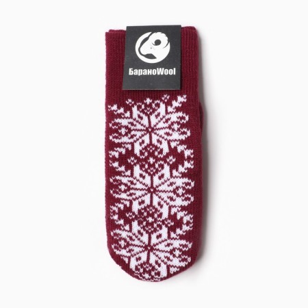 Women's mittens, burgundy color, size 18-3