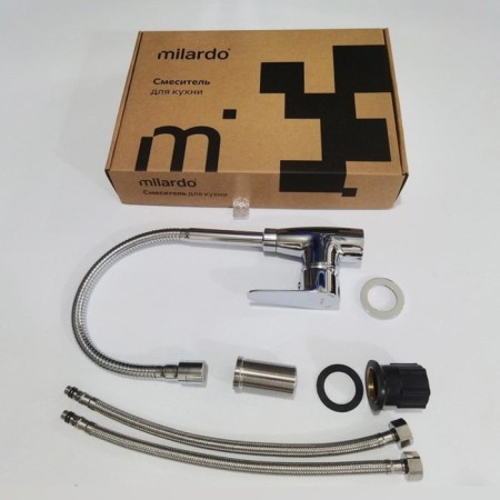 MILARDO MILARDO M07SB2FM05 kitchen, pouring 200 mm, flexible surge and shower nozzle, chrome 10-5