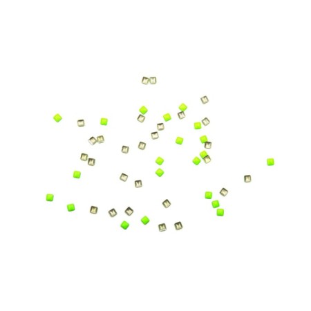 Rhinestones of metal square Pole, 2x2, neon green, 50 pcs