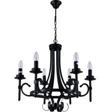 Люстра подвесная Montare 6xE14 40Вт, размер 62x62x73-131 см, цвет чёрный