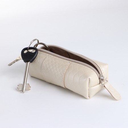 Textura zipper on the zipper, length 12.5 cm, ring, milk color-3