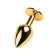 Anal plug with the Toyfa Metal rhinestone, golden, tourmaline, 7 cm, d = 2.8 cm
