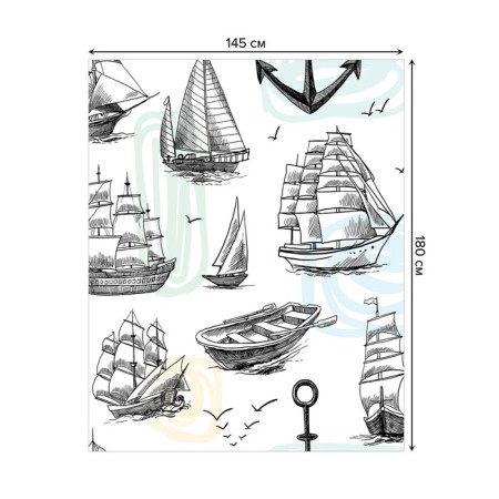 The tablecloth “Sailor’s dream”, rectangular, Saten, size 145x180 cm-1