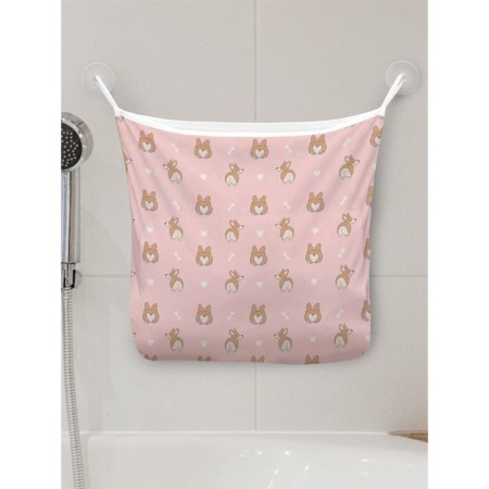 Organizer in a bath on suction cups "Funny Corgi", for storing toys and trifles, size 33x39 cm