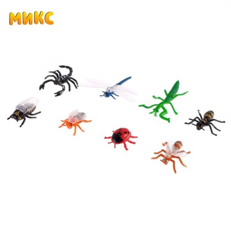 Animal set "insects", 8 figures, mix-2