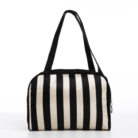 Cosmetic bag with lightning, white/black color-1
