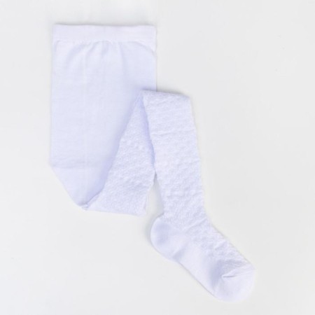 Pantyhose children's openwork, white color, height 104-110 cm