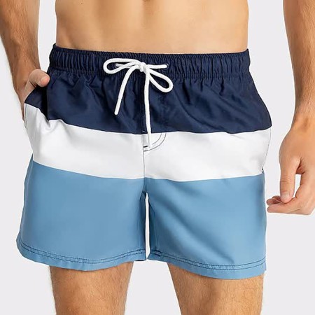 Male sports shorts, dark blue /white /blue, size 54 (xxl)