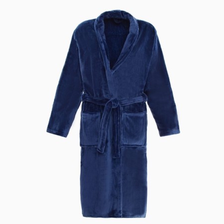 Unisex bathrobe Lovelife "Hygge" color dark blue, One size, microfiber, 100% p/e, 250 g/m2-4