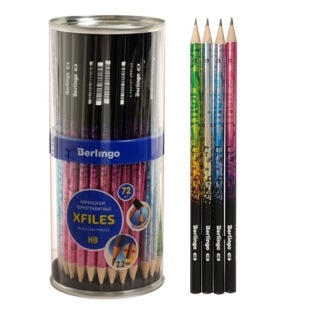 Black Black -granographic berlingo "XFiles", HB, round, assorted