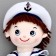 Soft toy "Doll", sailor, 30 cm