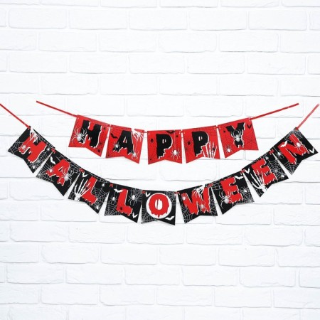 Garland on the tape on Halloween "Happy Halloween", a web, length 250 cm.