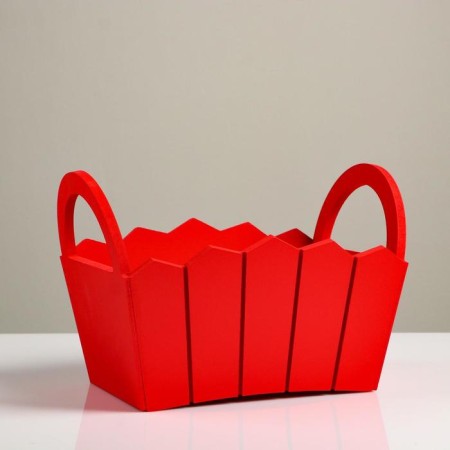 Kashpo wooden 27 × 18 × 19 cm "Maria", side pens, MDF, red-1