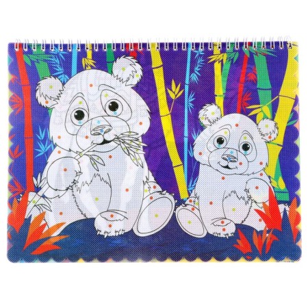 Coloring book Maintenance "Animals" felt-tip pens 12 centers, 3D glasses, water bottle-8