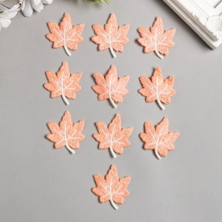 Decor for creativity Textile Embroidery "Maple Leaf" 4.7x4 cm-1