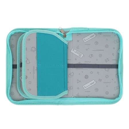 Penal 3 sections, tab inside, 140 x 210 x 40 mm, fabric, calligrata top block "Hedgehog"-5