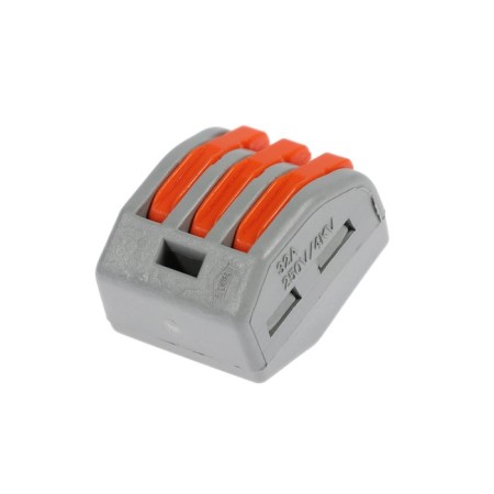 Construction and installation terminal, SK-329, 32A, 0.08-2.5 mm2, 3 ed., With a lever, set of 10 pcs-1