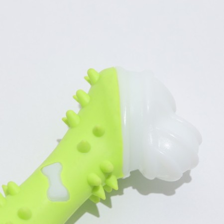 Two -layer toy (hard and soft plastic) "bone", 12 cm, green-3