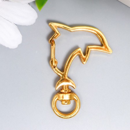 Carabine Metal "Dolphin" gold 4.2x3.1 cm-1