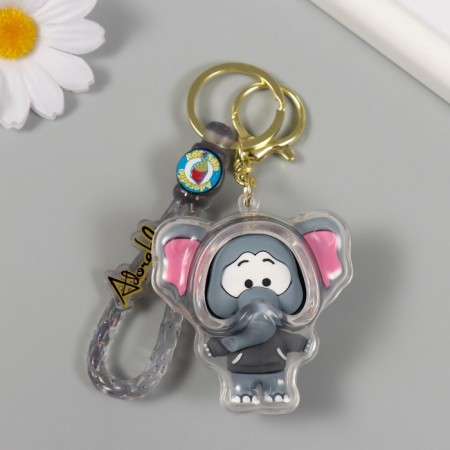 Trick rubber with carbine, strap "Elephant in a gray sweatshirt" 6x5.5x3.5 cm-1