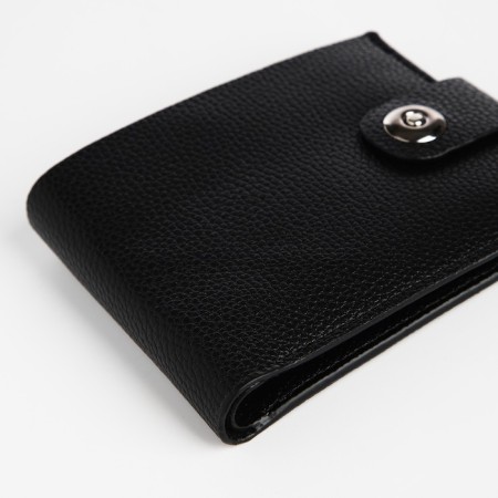 Male purse on a magnet, department for bills, cards, coins, black color-2
