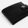 Male purse on a magnet, department for bills, cards, coins, black color