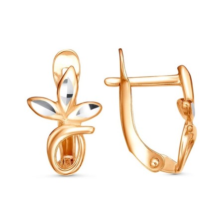Earrings "Vetochka" curl, pink gilding
