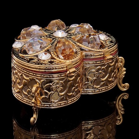 Casket "Grace", with velvet, 6.8 × 6.2 × 4.6 cm, with crystals-1