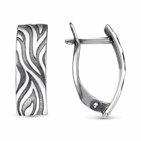 Earrings "Zebra", echoing with oxidation