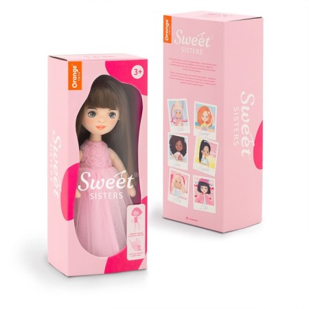 Sophie soft doll "In a pink dress with roses", 32 cm-1