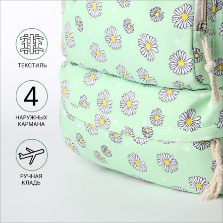A backpack with a zipper, bag, cosmetic bag, green color-2