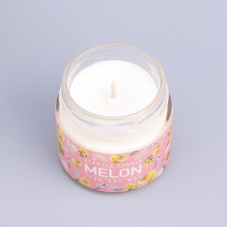 Aromatic candle in the bank "Juicy melon", owl wax, 80 g-5