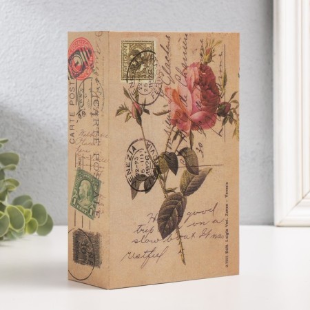 Casket Book Plastic, Metal "Pink Rose" 5.5x12x18 cm