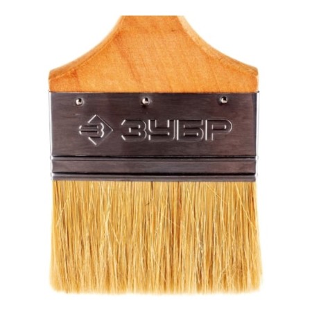 Brush flat bison 01005-100, light natural bristles, wooden pen, 4 ″/100mm-3