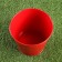 Kashpo "Bucket with heart" red with gilding, 18x18x15cm
