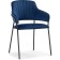 STULL OF THE METALLARCASE INKLE Metal/velor, black/blue 57x56x82 cm