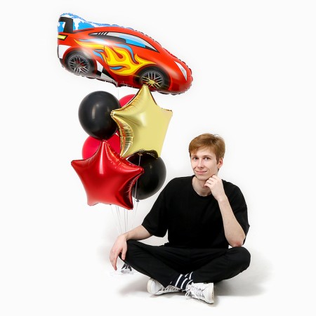 Set of balls "Racing", foil, latex, 7 pcs.-4