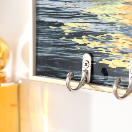 Klyuchnitsa plastic, MDF 3 hooks "Shine of the ship" rhinestones, gold 19.3x1.8x29 cm-2