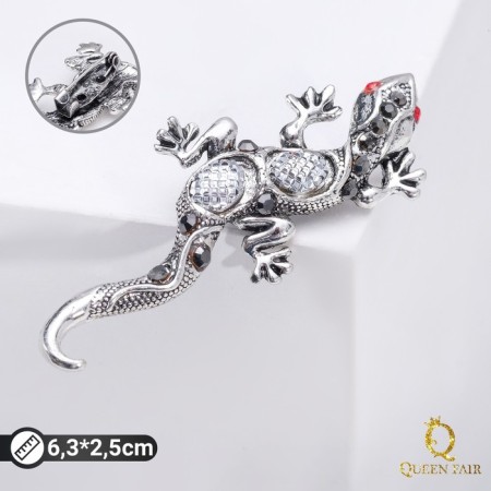 Brooch "Lizard" Triton, colored in black silver