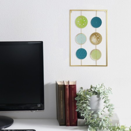 Panel Interior Metal "Non -colored circles with texture" gold 1x39.5x60 cm