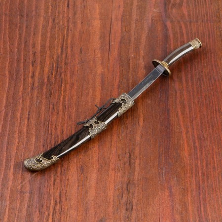 Suv. Product Katana 2V1 on a stand, scabbard wood, choco 18/23.5cm-3