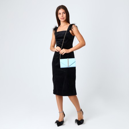 Women's bag on magnet, blue color-6