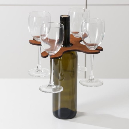 Wine and four glasses stand, 18 × 18 × 2 cm-1