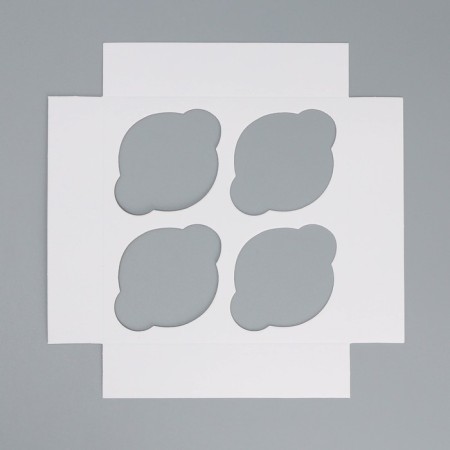 Capcake box, confectionery packaging double -sided, 4 cells “With Love”, 16 x 16 x 10 cm-7