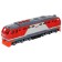 Model "Railways", 21.5 cm, 3 buttons, light light, inertia, red color