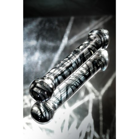 Sexus Glass bilateral phallimitator, glass, transparent, 20.5 cm-3