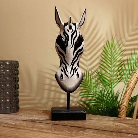 Mask "Zebra" on a stand, Albezia 40 cm-1