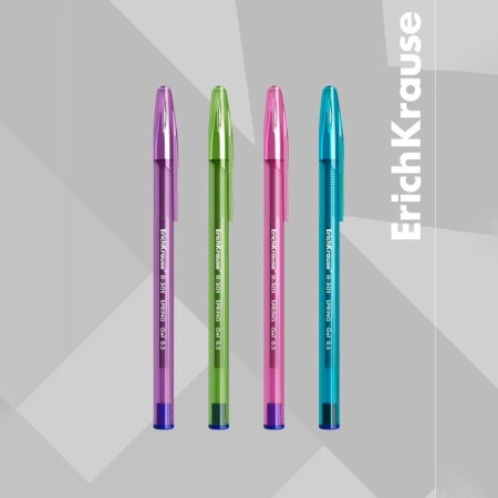 Gel pen Erichkrause R-301 Spring Gel Stick, blue ink, node 0.5 mm, letter line 600 meters-4