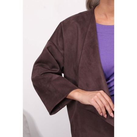 Cardigan female, size 48, brown color-10