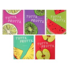 Notebook A5+, 48 sheets in a cage on the crest Fresh & Fruity, cover shaking cardboard, glossy lamination, mix